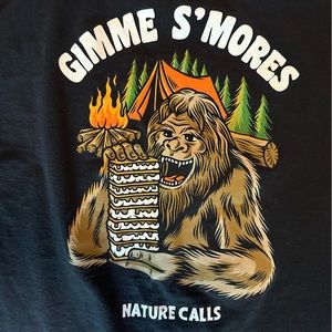 Nature Calls graphic gorilla smores thirt